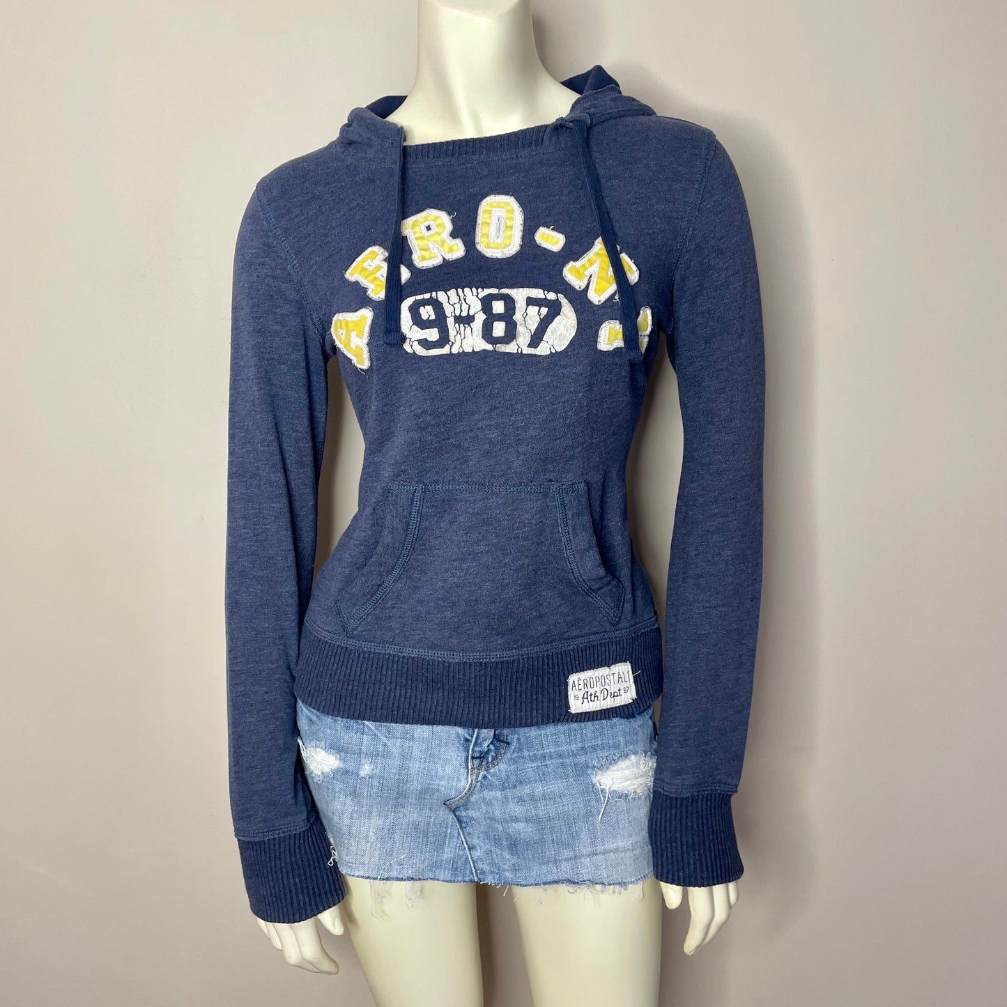 #NEWITEM aeropostale navy logo hoodie XS