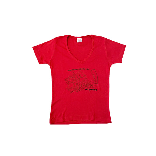 #NEWITEM y2k vintage red spain map baby tee S