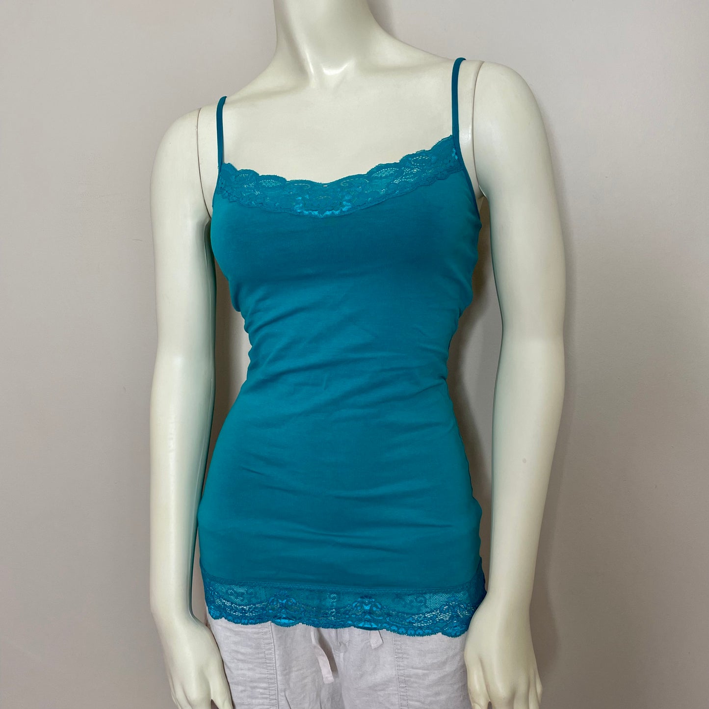 express teal green lace cami XS