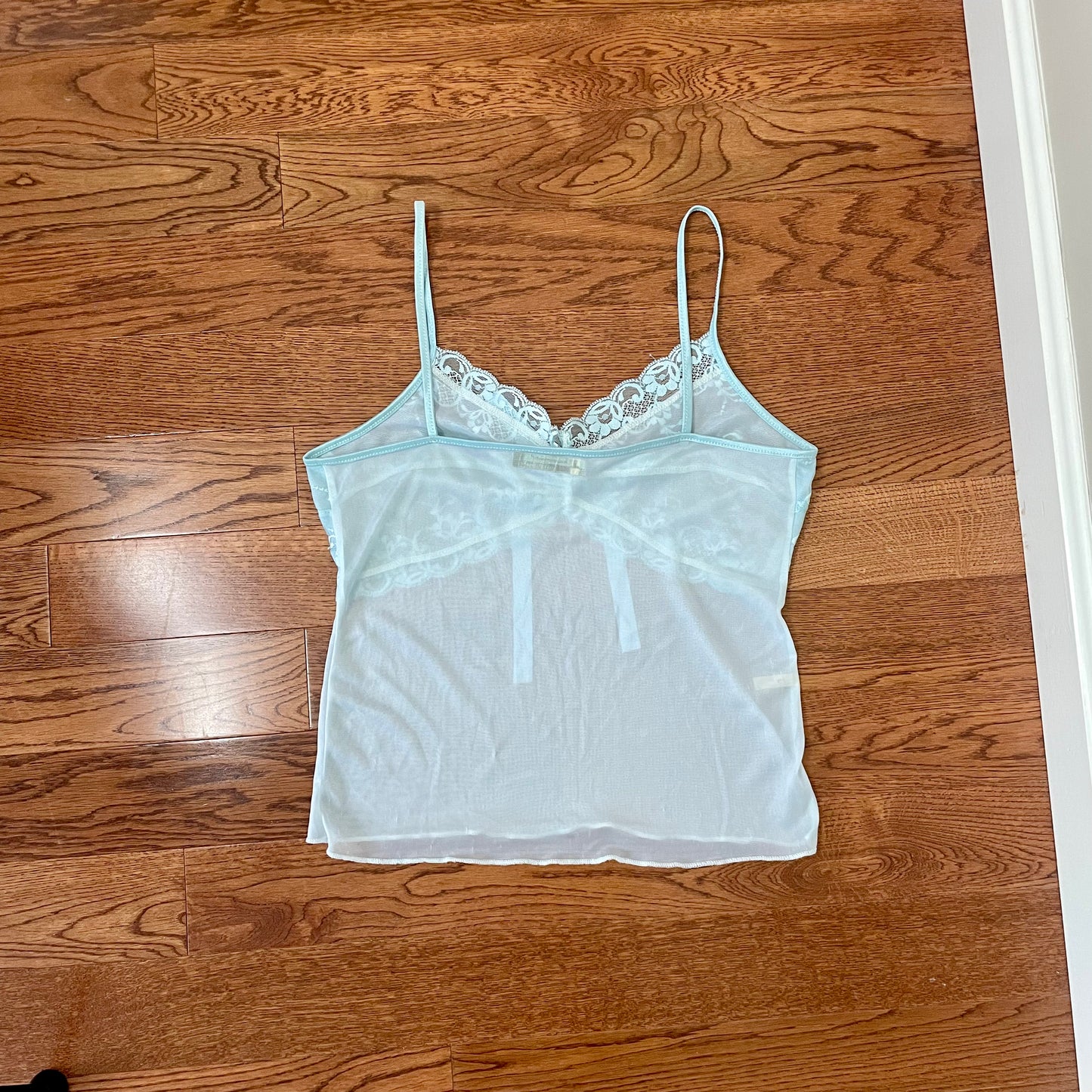 rinascimento blue lace and mesh cami L