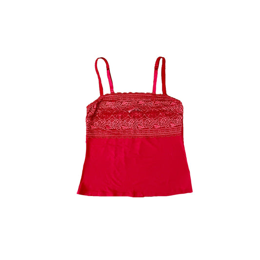 etam red lace babydoll cami M