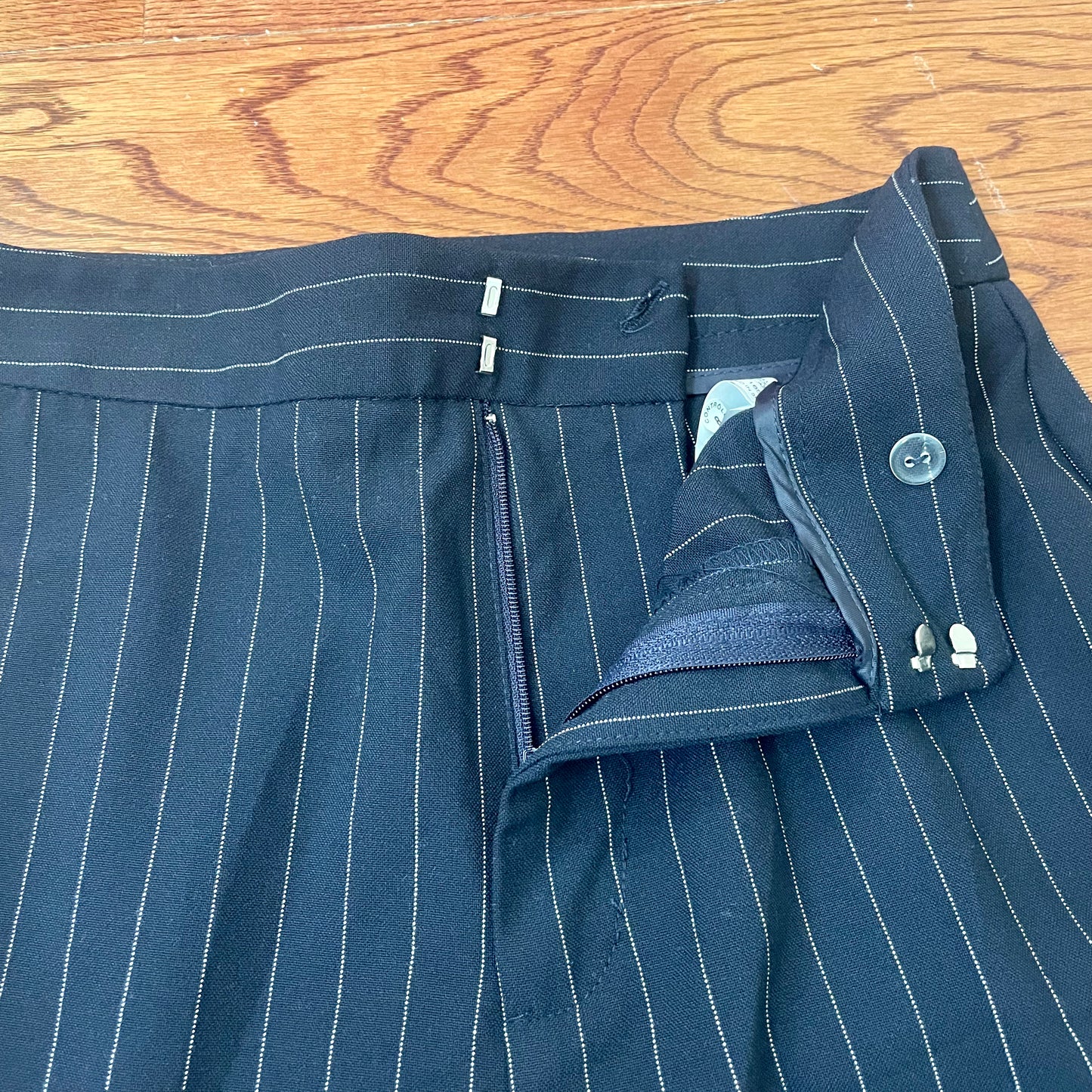 #NEWITEM stradivarius navy stripe wide leg trousers 0