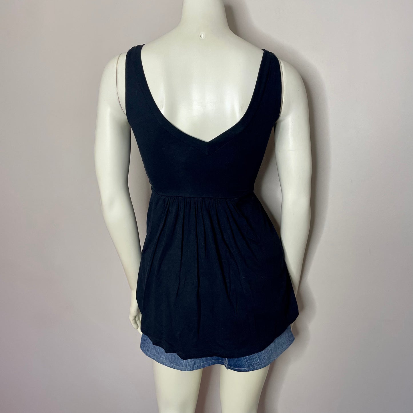 zara black babydoll tank top M