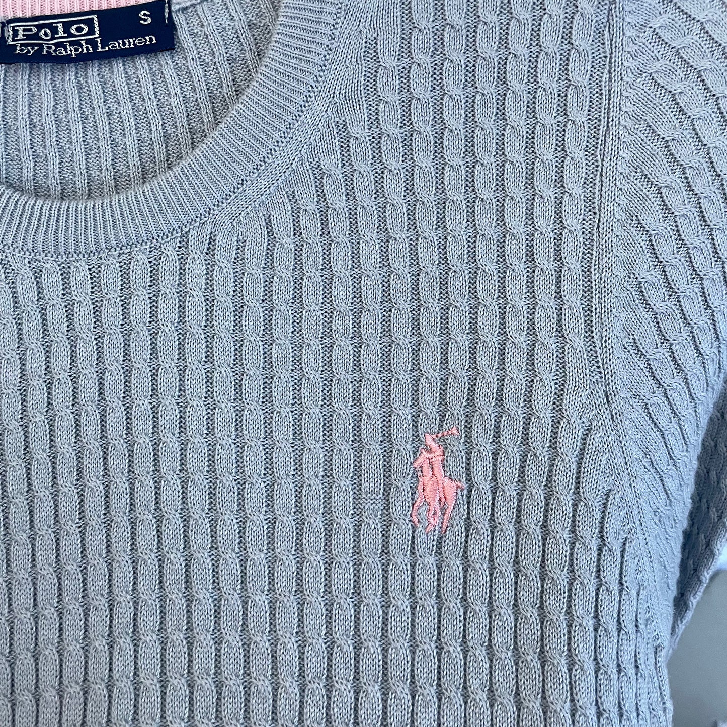 #NEWITEM y2k gray preppy cable sweater XS