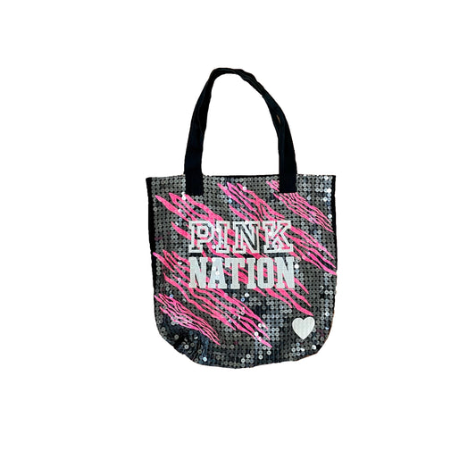 victoria's secret pink sequin tote bag