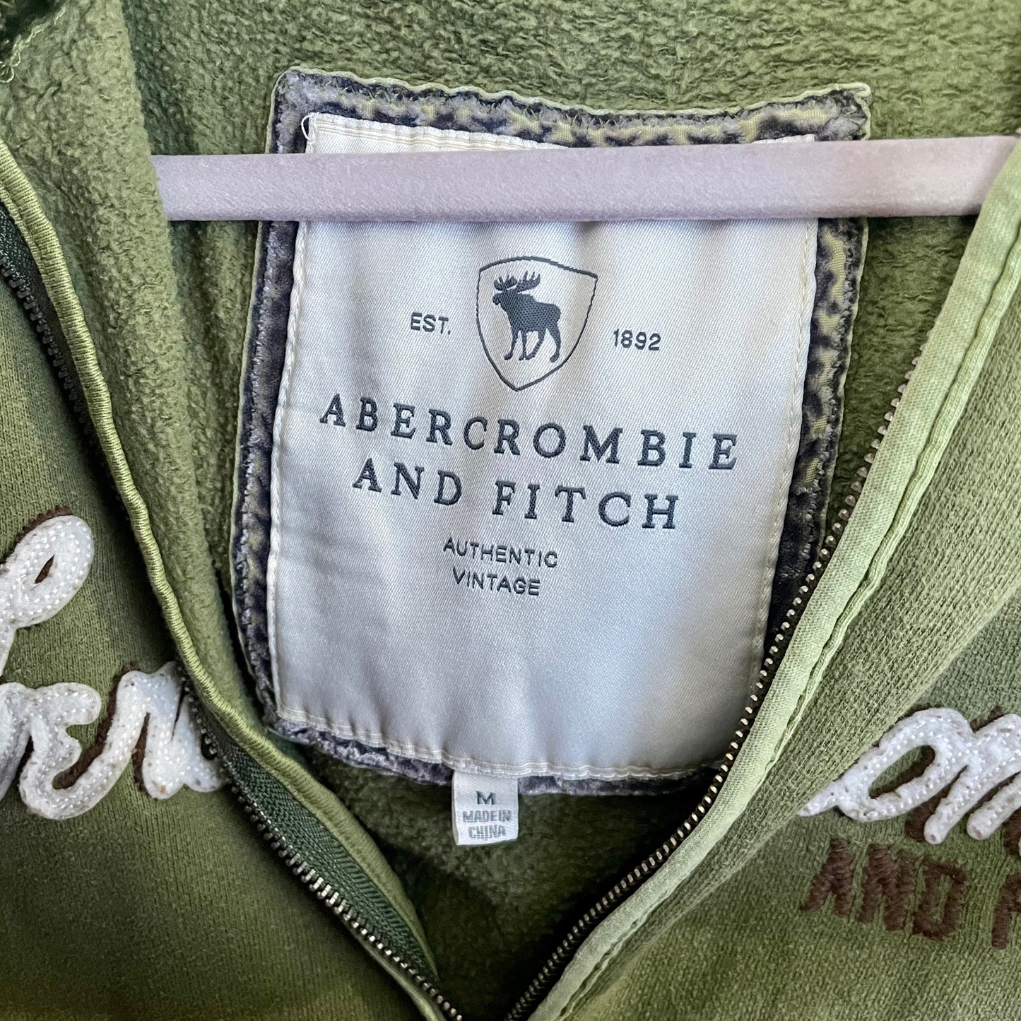 #NEWITEM abercrombie green double zip hoodie M