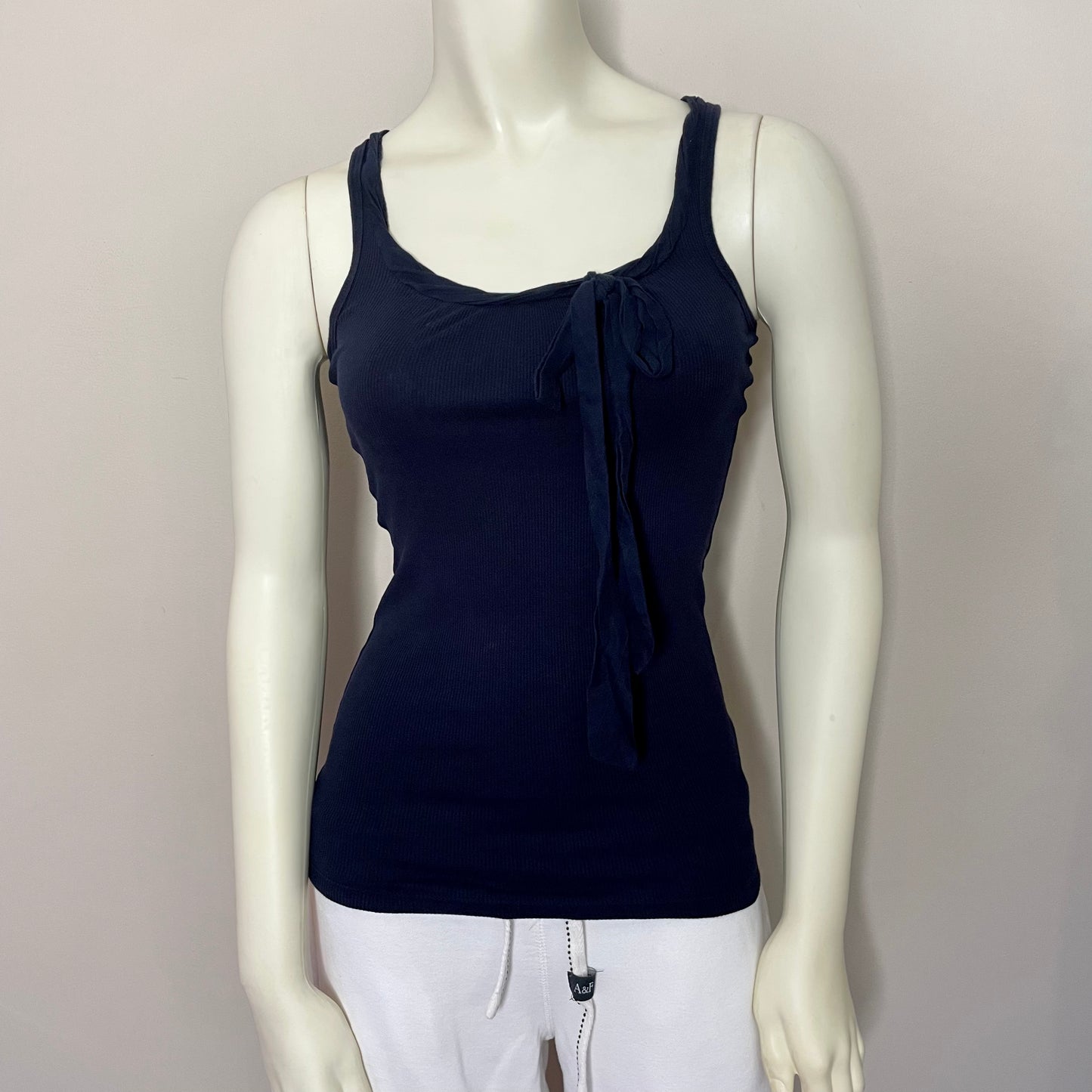 j.crew navy blue bow tie tank top XS