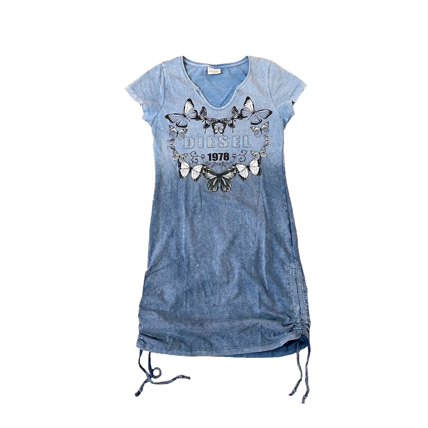 diesel blue butterfly dress