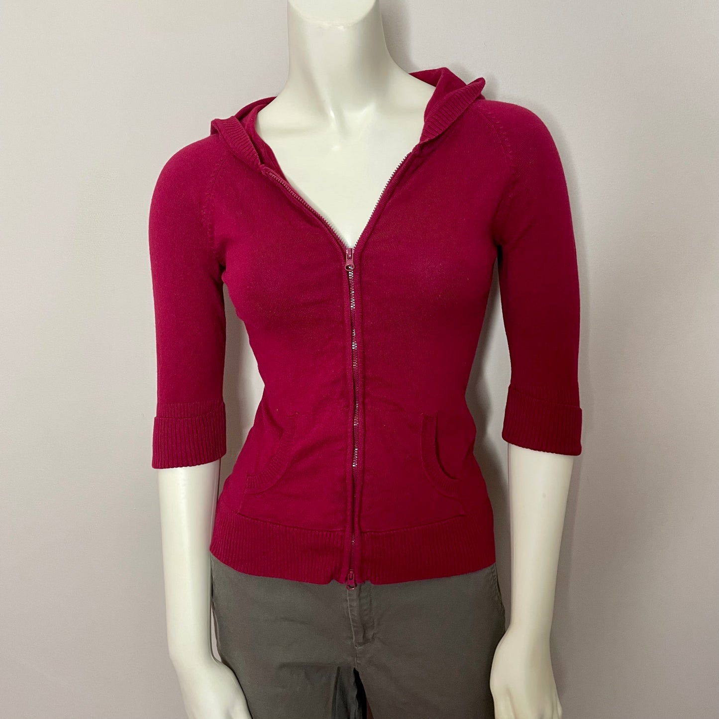 #NEWITEM sweater project burgundy double zip hoodie S