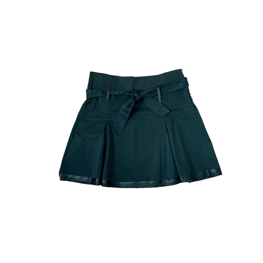 tribune black belted pleated mini skirt M