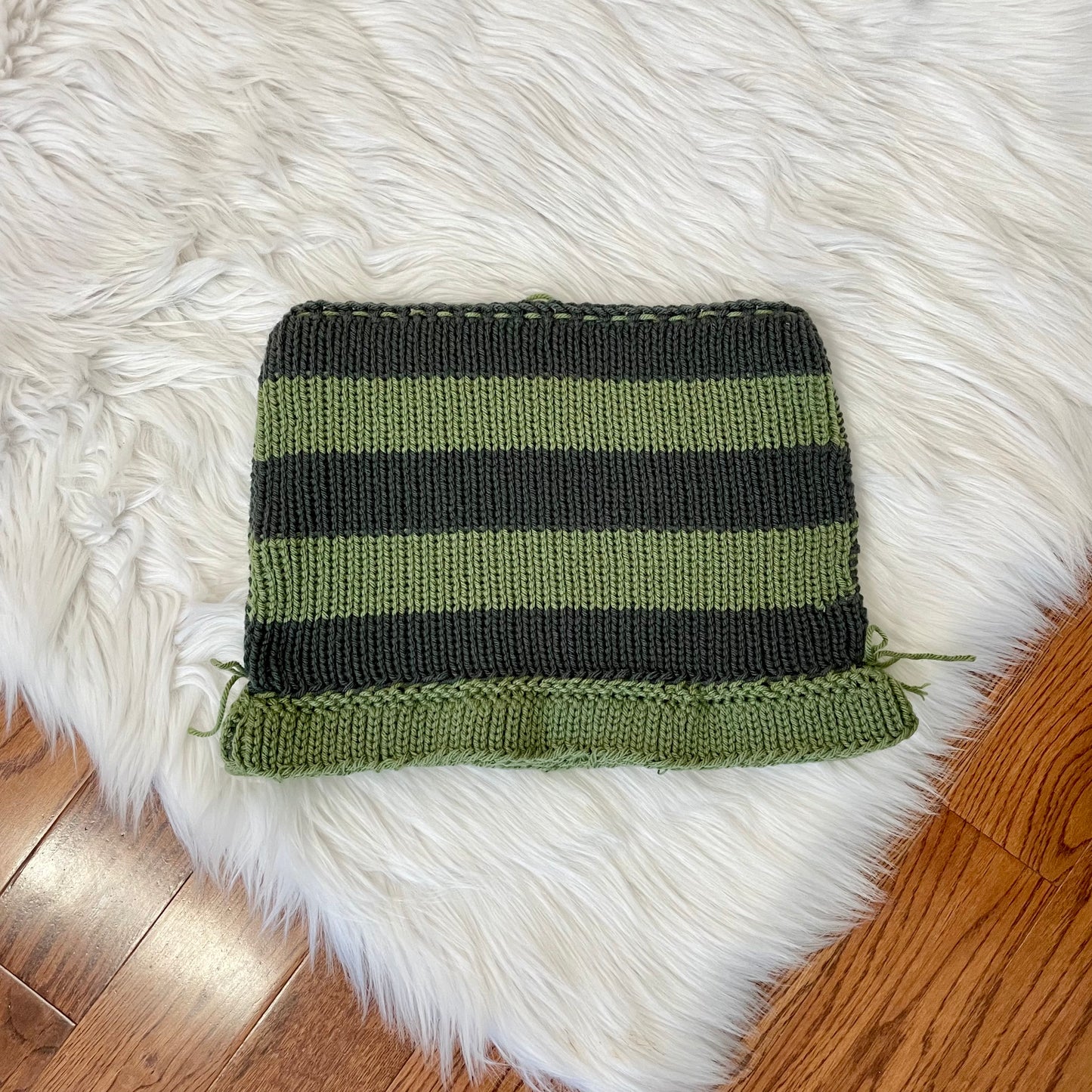 handmade green striped mini skirt XS