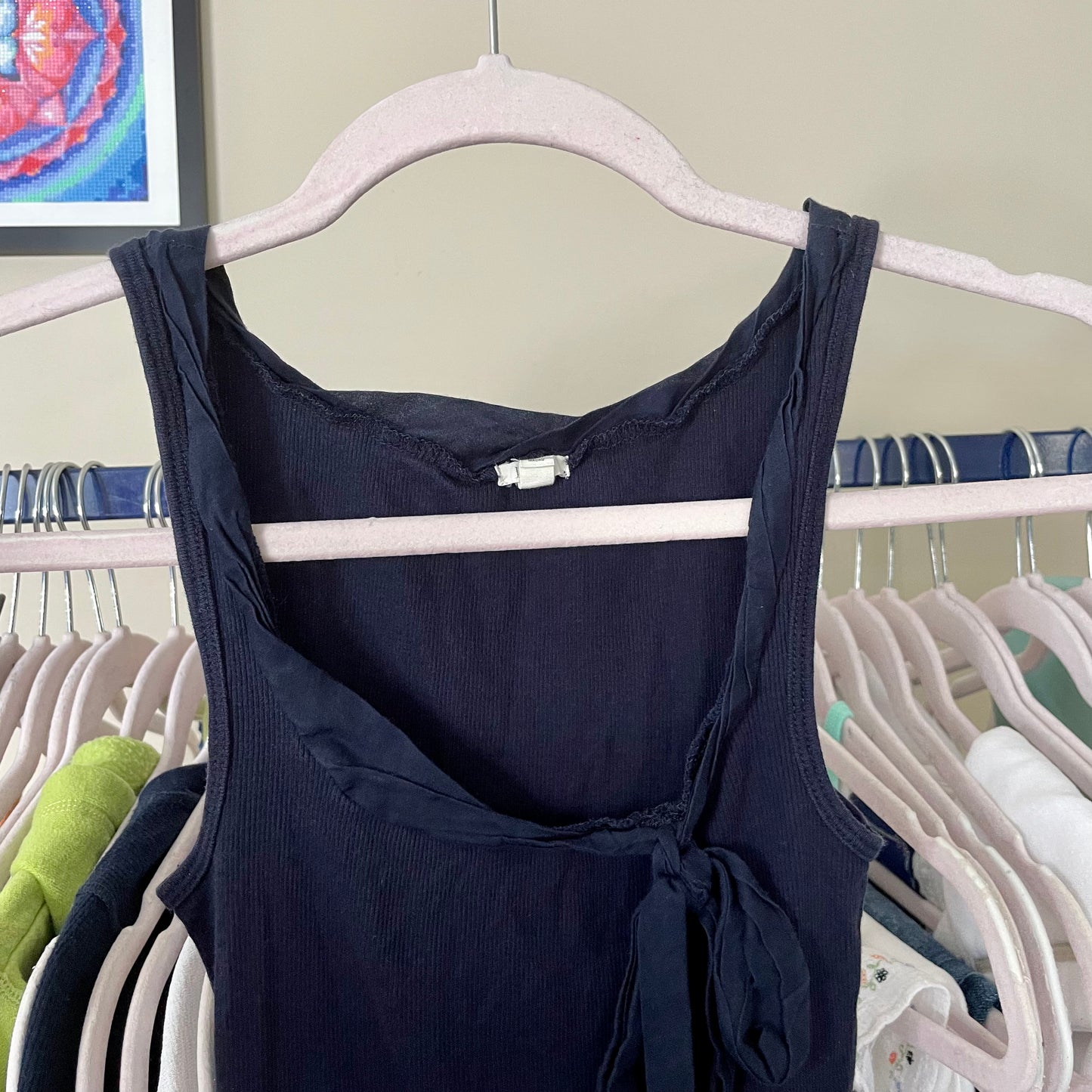 j.crew navy blue bow tie tank top XS