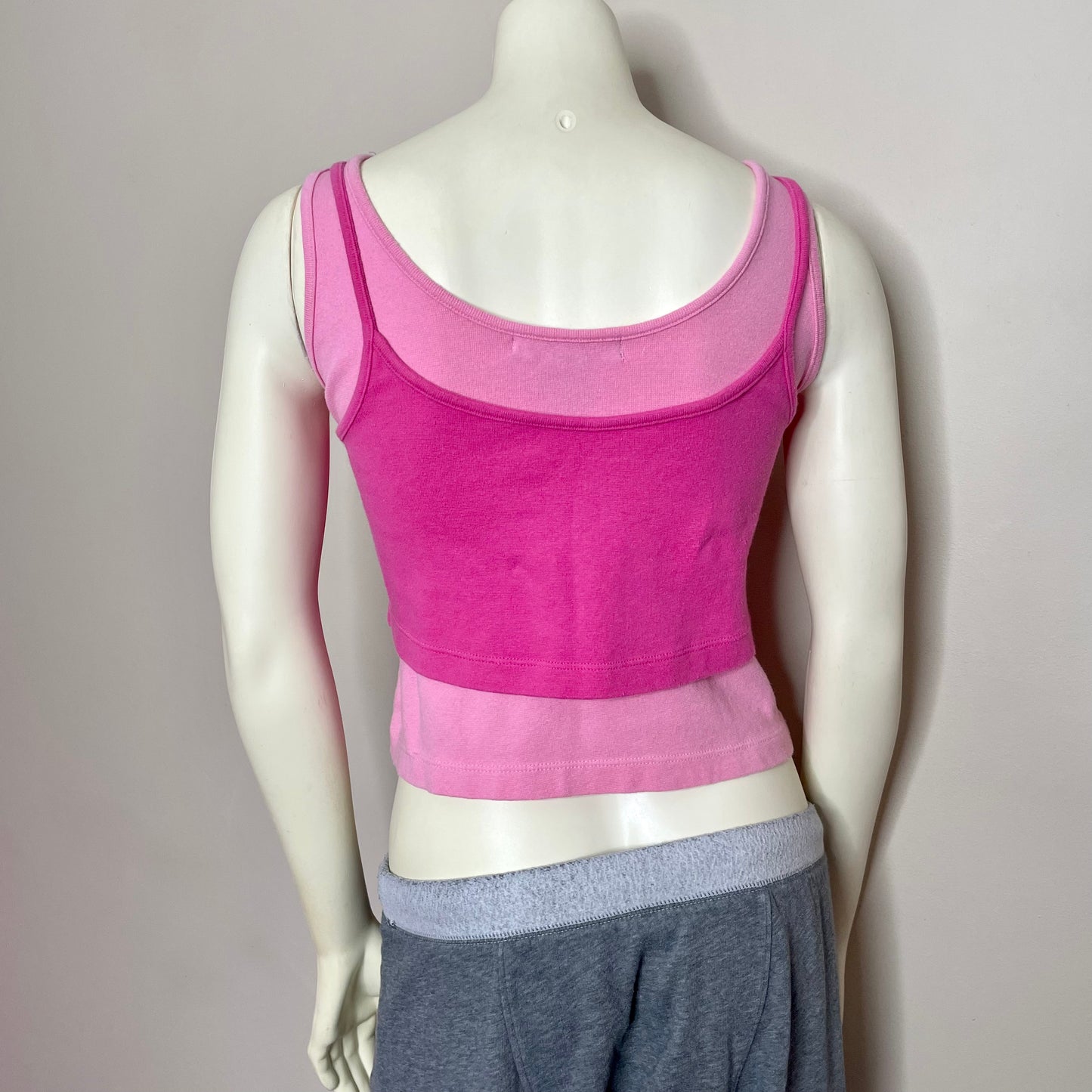 no boundaries pink double layered tank top M