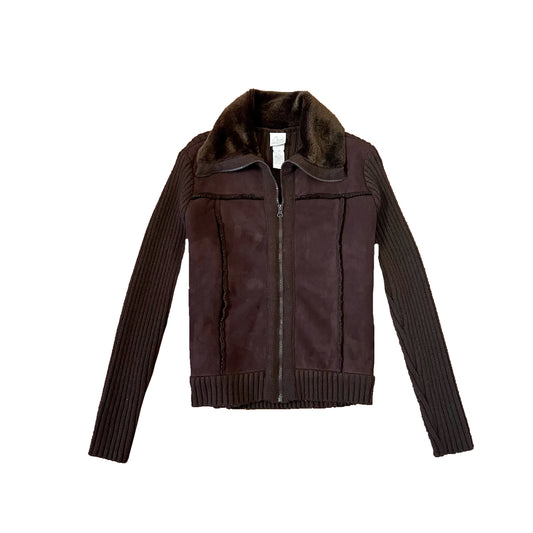 #NEWITEM brown faux suede jacket L