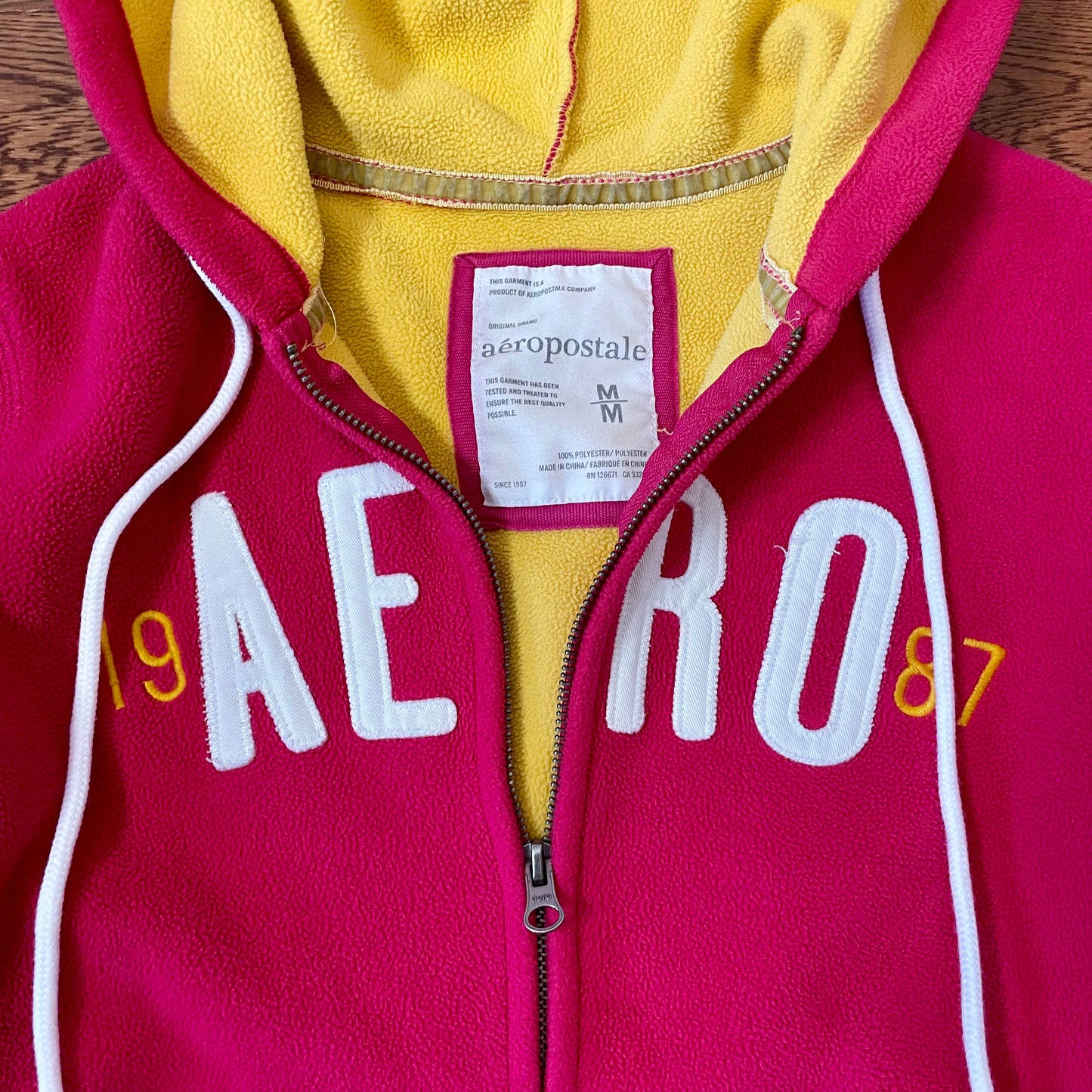 aeropostale hot pink fleece lined hoodie M