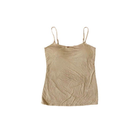 express tan cami top with bra inside S