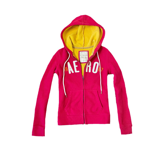 aeropostale hot pink fleece lined hoodie M