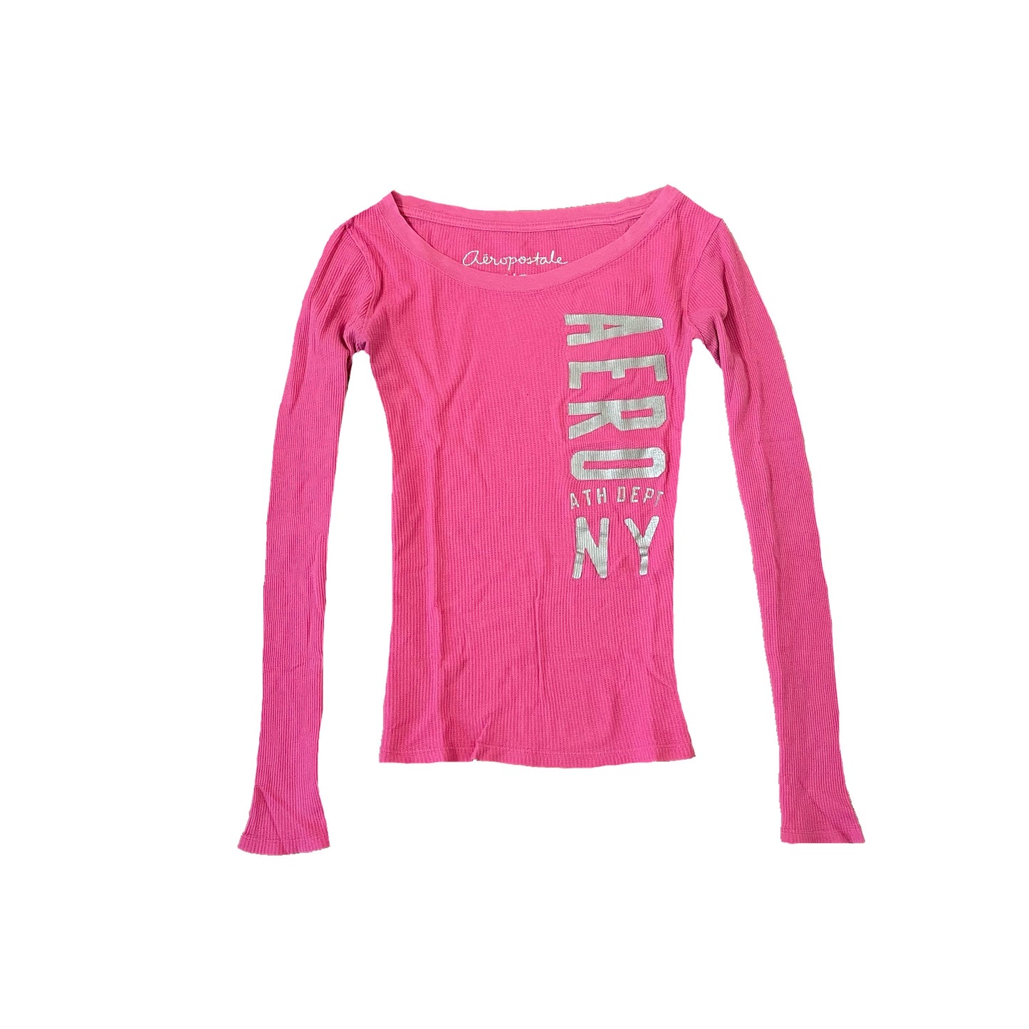 aeropostale pink logo thermal long sleeve S