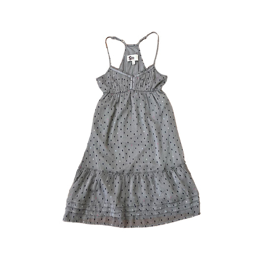 so gray polka dot babydoll dress S