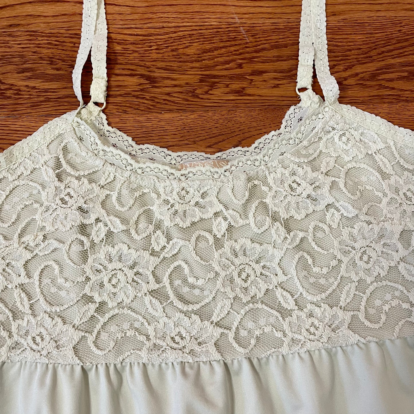 cream lace babydoll slip dress M