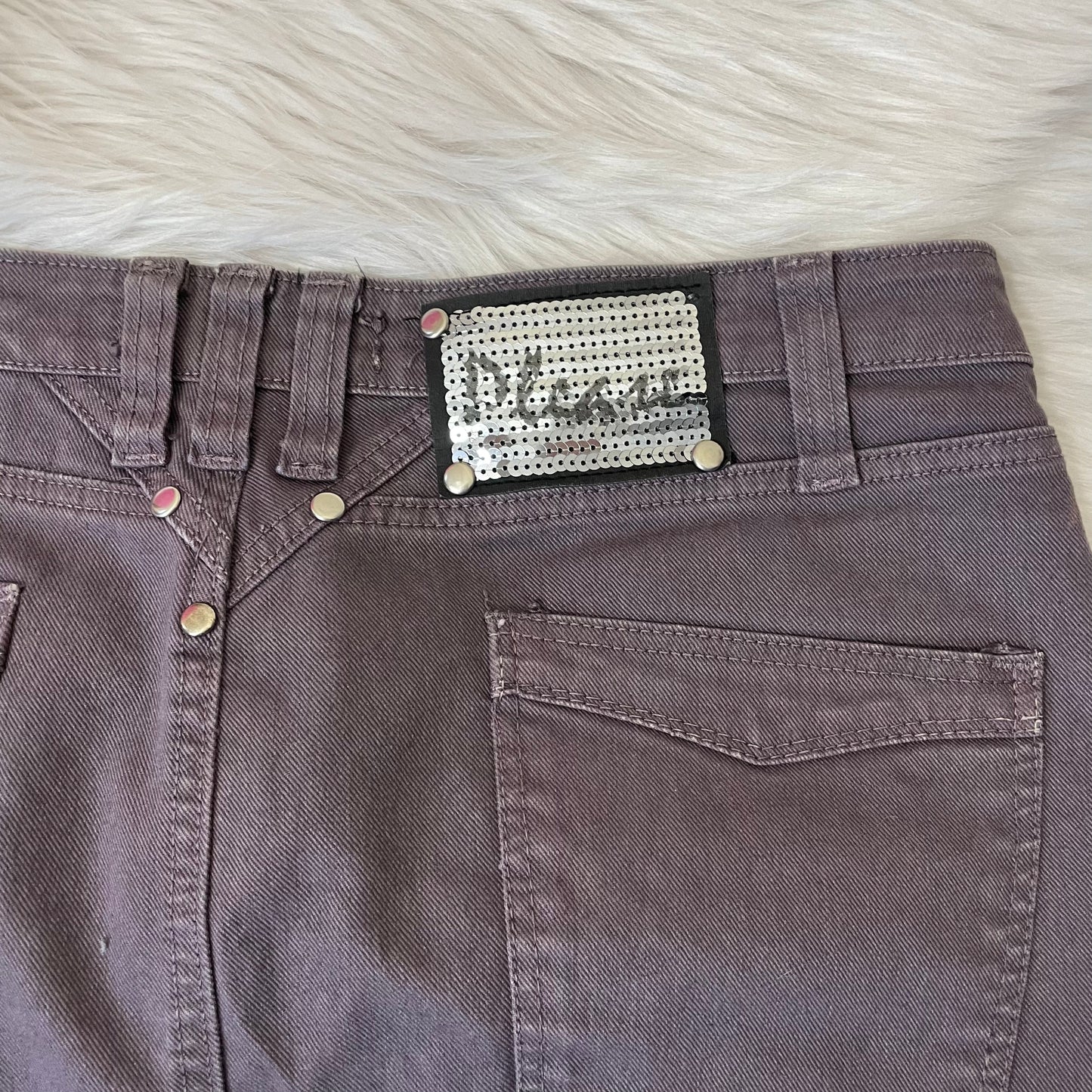 please brown mini skirt S