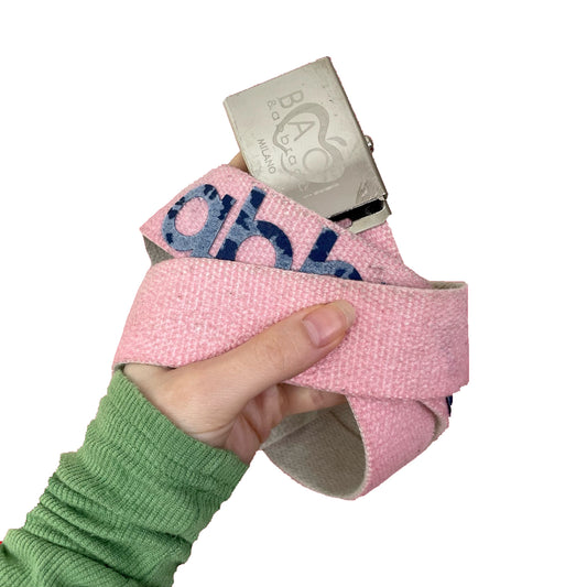 vintage y2k pink italian canvas slide belt