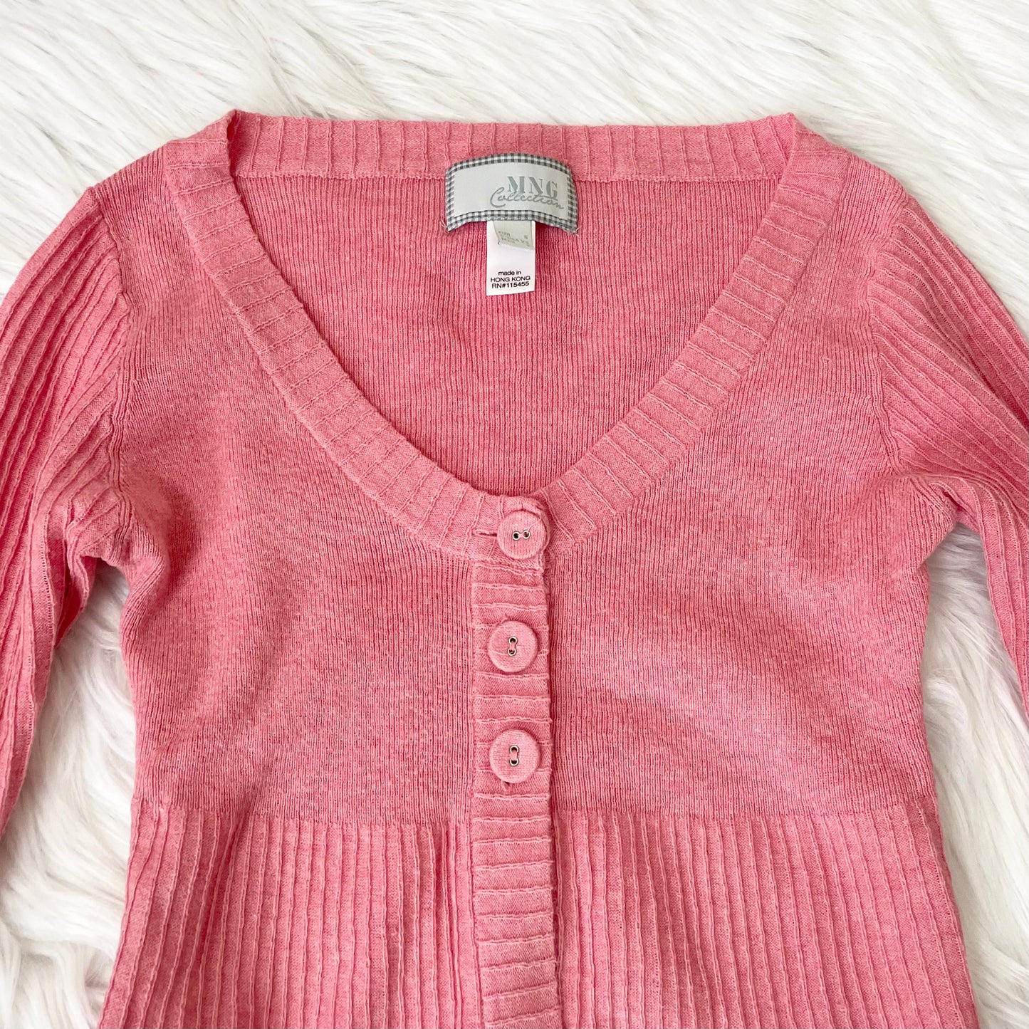 mango pink babydoll cardigan sweater XS