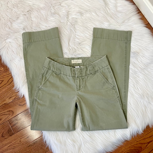 gap sage green flare trousers 1