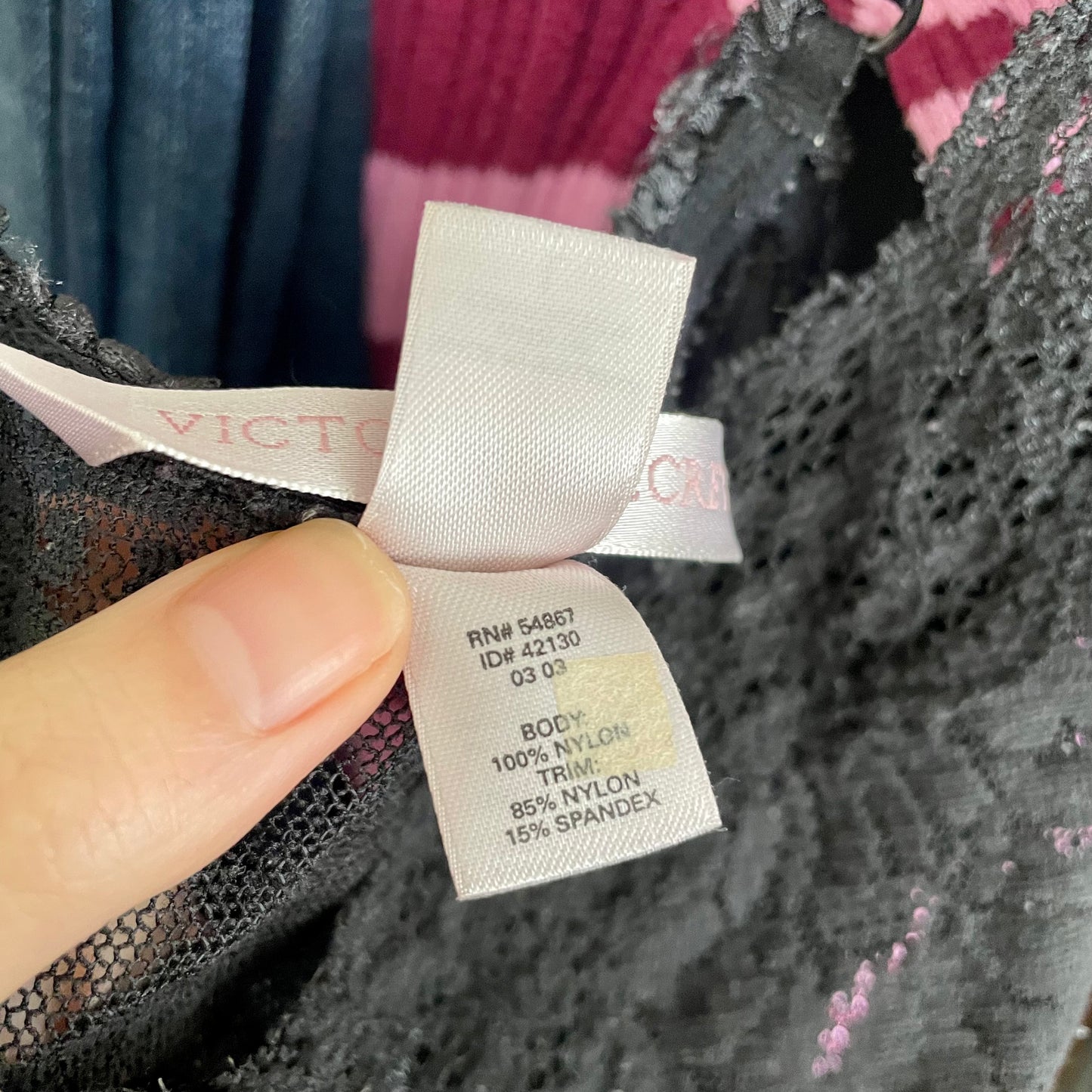 victoria’s secret black lace babydoll slip dress L